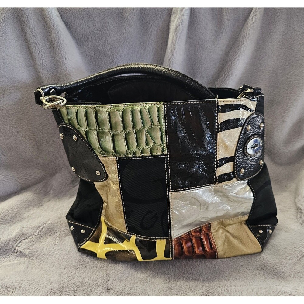 GG..ing Patchwork Crossbody Shoulder Bag Adjustable Faux Leather